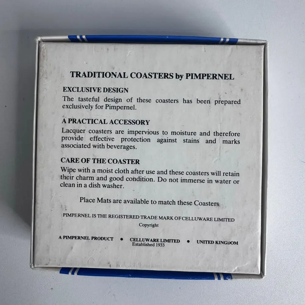 Pimpernel Fayreings Scenes London Set of 6 Cork Back Coasters Made in England